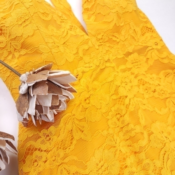 New Revolve NBD x Naven Yellow Embroidered Gorgeous Low Back Dress Sz Xs - Picture 16 of 16